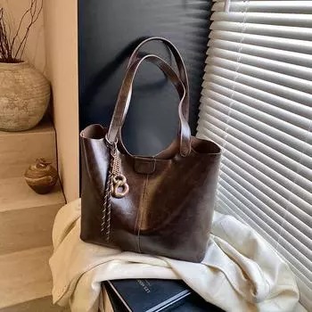 Женская зимняя сумка-тоут 2025 года из высококачественного текстурированного материала - большая вместительная сумка через плечо 40*12*28 cm