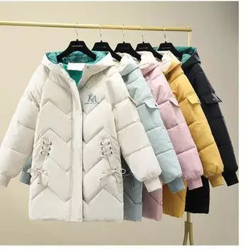 Женская зимняя свободная короткая куртка-пуховик больших размеров с капюшоном, однотонная теплая верхняя одежда на молнии 3XL