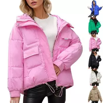 Женская зимняя теплая хлопковая куртка с несколькими карманами и капюшоном Aipper XL синий