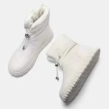 Женская зимняя теплая хлопковая обувь, женская продукция, плюшевые и толстые универсальные зимние ботинки, водонепроницаемые ботинки 35 чёрный