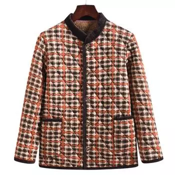 Женская зимняя теплая куртка больших размеров, утолщенная, теплая, бейсбольная куртка в этническом стиле, воротник-стойка, напечатанная S