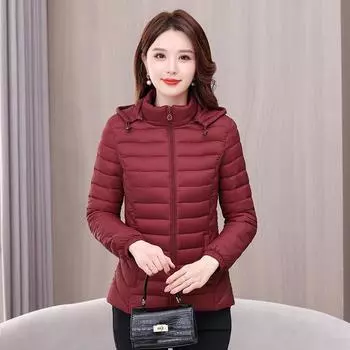 Женская зимняя теплая куртка на молнии, теплая куртка с капюшоном, дутый теплый топ XS