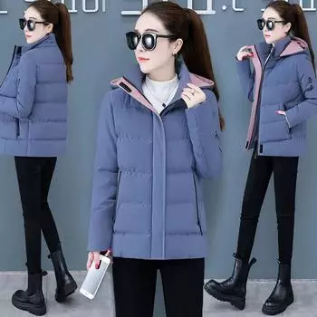 Женская зимняя теплая куртка с капюшоном, однотонная свободная хлопковая куртка, женская белая повседневная тонкая стеганая ветрозащитная парка, верхняя одежда XXXXL чёрный