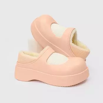 Женская зимняя теплая обувь Лолита ЭВА Мягкая подошва Шлепанцы Короткие плюшевые домашние сандалии на платформе Домашняя обувь из хлопка Тапочки Мэри Джейн 35-36