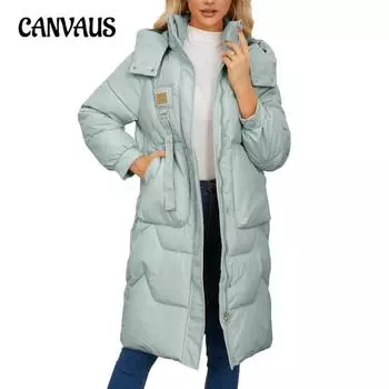 Женская зимняя теплая шапка-пальто большого размера с длинным рукавом S чёрный