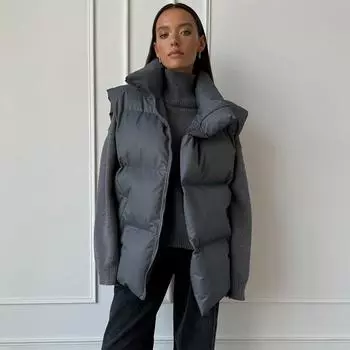 Женская зимняя теплая стеганая куртка без рукавов, свободная демисезонная куртка для женщин 2024 года, осень, новая повседневная парка, уличные куртки для активного отдыха, женская одежда S абрикосовый