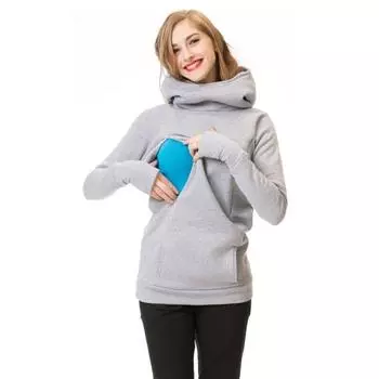 Женская зимняя теплая толстовка с капюшоном для беременных, многофункциональная толстовка с капюшоном 3XL