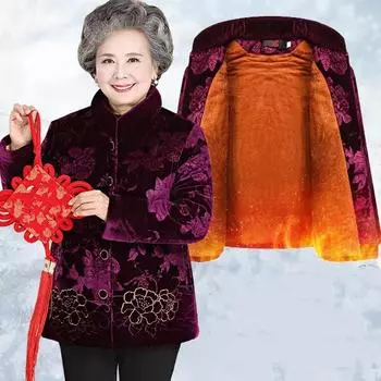 Женская зимняя теплая винтажная куртка с вышивкой, большой размер, короткая куртка, утолщенный теплый топ на пуговицах 5XL