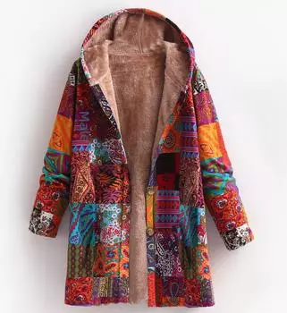 Женская зимняя толстовка с капюшоном из хлопка и льна в европейском и американском стиле с теплой плюшевой подкладкой. M синий