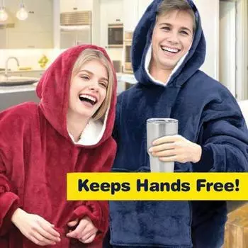 Женская зимняя толстовка с капюшоном из плотного кораллового флиса с длинными рукавами и большим карманом чёрный