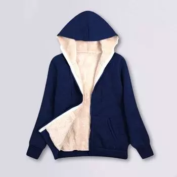 Женская зимняя толстовка с капюшоном Yousheng с карманами, плотная флисовая подкладка, однотонная, с длинными рукавами, эластичными манжетами и подолом на молнии M вино красного