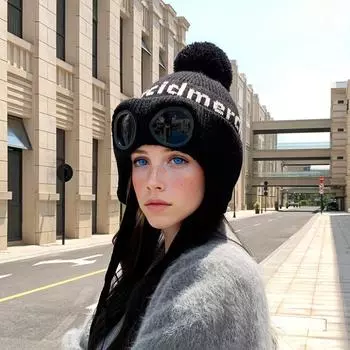 Женская зимняя уличная защита от холода и тепла, новая защита ушей, шапка-пуловер Thunderbird
