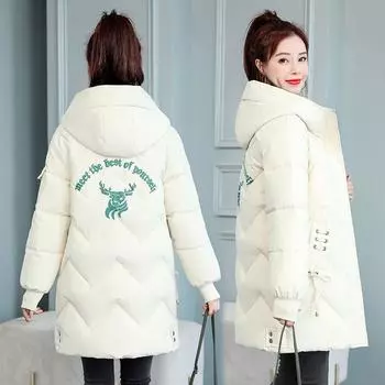 Женская зимняя утолщенная теплая куртка, длинный свободный теплый верх, пушистое теплое пальто XS белый
