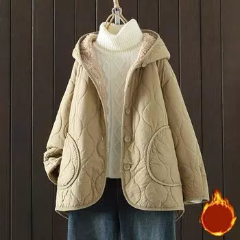 Женская зимняя утолщенная теплая куртка однотонного цвета с капюшоном повседневная удобная верхняя одежда 2XL