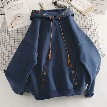 Женская зимняя утолщенная толстовка с капюшоном большого размера, свободная теплая толстовка с капюшоном 4XL