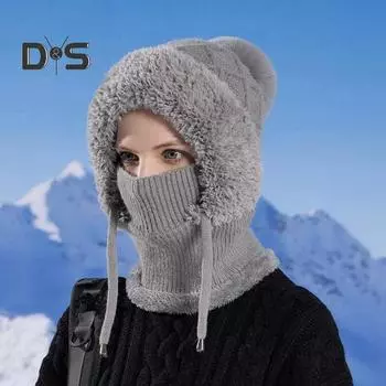 Женская зимняя велосипедная балаклава со встроенным шарфом, толстая, теплая, растягивающаяся, ветрозащитная велосипедная защитная маска для лица, полная защита от холода и холода на открытом воздухе хаки