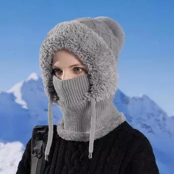 Женская зимняя велосипедная балаклава со встроенным шарфом, толстая, теплая, растягивающаяся, ветрозащитная велосипедная защитная маска для лица, полная защита для путешествий на открытом воздухе бежевый