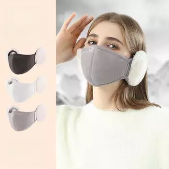 Женская зимняя велосипедная маска: Теплый, ветрозащитный, дышащий, 3D-дизайн, защита ушей, открывающий лицо, маленький, плюс бархат, утолщенный. One Size