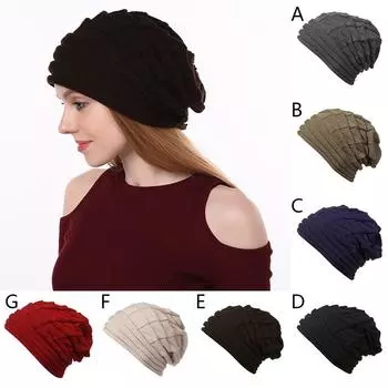 Женская зимняя вязаная шапка из искусственного меха с помпоном на флисовой подкладке, теплая красный