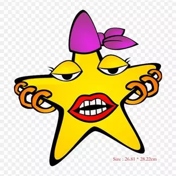 Женская звезда мультфильм женщина термопереносная печать виниловые нашивки наклейки для одежды DIY аппликации моющиеся нашивки