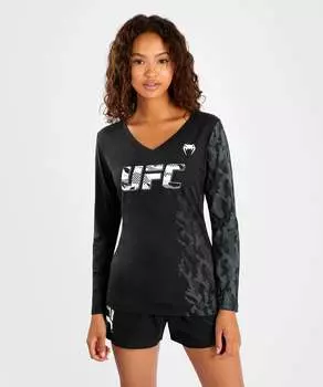 ЖЕНСКАЯ ХЛОПКОВАЯ ФУТБОЛКА С ДЛИННЫМ РУКАВОМ UFC VENUM FIGHT WEEK - Чёрный