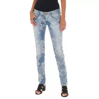 Женские 10DB50001-J1181 длинные потертые джинсы с узкими краями 28-USA синий