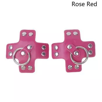 Женские 1 пара сексуальных кожаных крестообразных накладок на соски, многоразовые наклейки на грудь, самоклеящиеся накладки на соски, накладки на соски, аксессуары для бюстгальтера