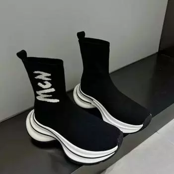 Женские эластичные ботинки, новые модные тенденции, спортивные ботинки, женские на платформе, слипоны, повседневные, элегантные, женские кроссовки 35 хаки