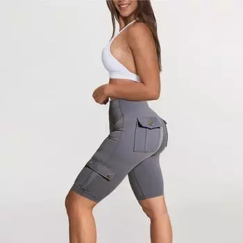 Женские эластичные леггинсы для йоги, фитнеса, бега, спортзала, спортивные брюки средней длины, расклешенные брюки L серый