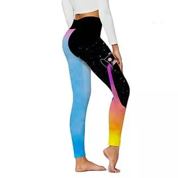 Женские эластичные леггинсы для йоги с принтами Rainbow Maker, спортивные брюки для бега в тренажерном зале и фитнеса XS чёрный