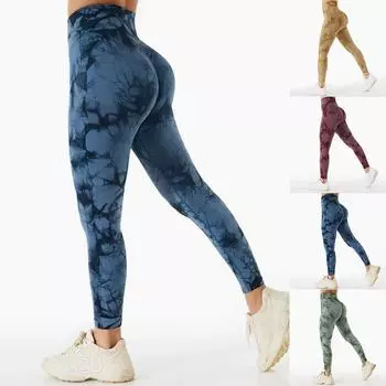 Женские эластичные леггинсы для йоги с зеленым мхом и принтами для фитнеса, бега в тренажерном зале, спортивные брюки для активного отдыха XS чёрный