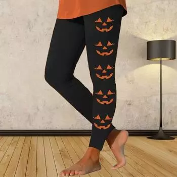 Женские эластичные леггинсы с принтом улыбающегося лица для йоги, фитнеса, бега, спортзала, спорта и активного отдыха XS чёрный