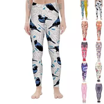 Женские эластичные леггинсы с веселым принтом маленькой птички, леггинсы для йоги, фитнеса, бега, спортзала, спортивные активные брюки XS бежевый