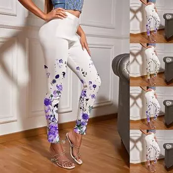 Женские эластичные леггинсы с желтыми цветами и принтами для йоги, фитнеса, бега в тренажерном зале, спортивные брюки для активного отдыха XS розовый