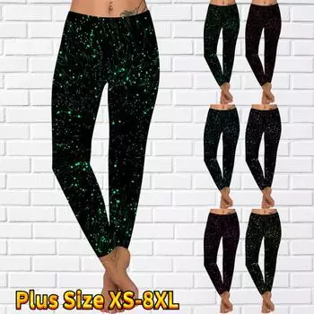 Женские эластичные леггинсы в зеленый горошек с принтом для йоги, фитнеса, бега в тренажерном зале, спортивные брюки для активного отдыха XS зелёный