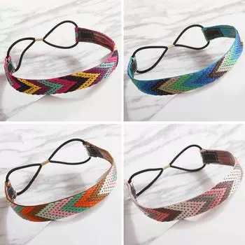 Женские эластичные плетеные повязки на голову в этническом стиле Бохо плетеные повязки на голову головной убор повязка на голову аксессуар синий
