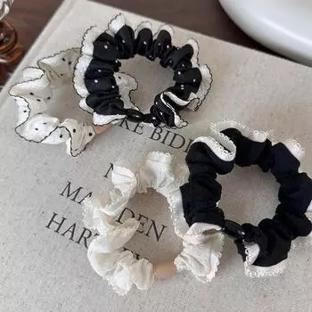 Женские эластичные резинки для волос, кружевные резинки в горошек, резинки для волос, резинки для волос, держатели для хвостиков для девочек, женские аксессуары для волос 1 шт.