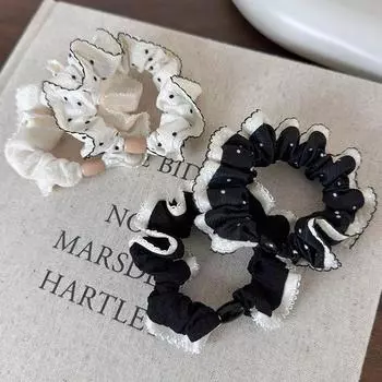 Женские эластичные резинки для волос, кружевные резинки в горошек, резинки для волос, резинки для волос, держатели для хвостиков для девочек, женские аксессуары для волос 1 шт.