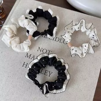 Женские эластичные резинки для волос, кружевные резинки в горошек, резинки для волос, резинки для волос, держатели для хвостиков для девочек, женские аксессуары для волос 1 шт.