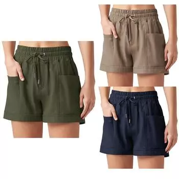 Женские эластичные шорты из твила. Летние повседневные шорты. Джинсовые шорты. Повседневные модные шорты. S