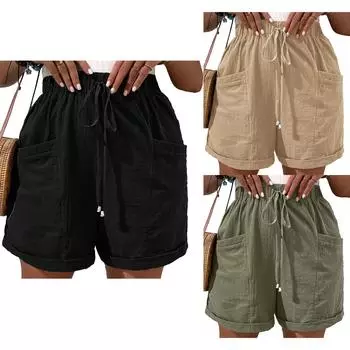 Женские эластичные шорты из твила. Летние повседневные шорты. Джинсовые шорты. Повседневные модные шорты. S бежевый