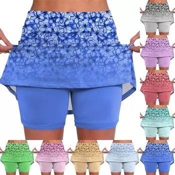 Женские эластичные спортивные брюки для бега с высокой талией и узким принтом L синий