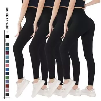 Женские эластичные спортивные леггинсы с высокой талией, облегающие леггинсы для йоги с боковыми карманами XL чёрный