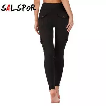 Женские эластичные узкие бедра с высокой талией, быстросохнущие брюки для бега, фитнеса, повседневные спортивные штаны для йоги L чёрный