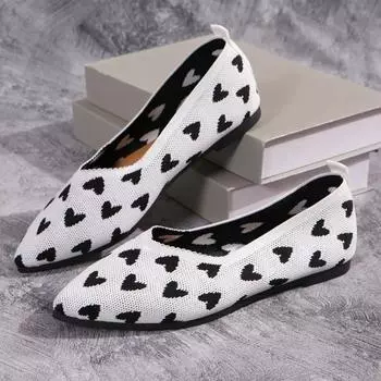 Женские эластичные вязаные разноцветные дышащие уютные рабочие туфли, модные женские туфли без шнуровки, легкие лоферы на плоской подошве для вождения 36 бежевый