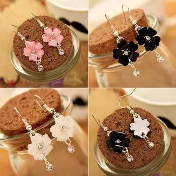 Женские элегантные цветочные висячие крючки, милые серьги, ювелирные изделия розовый