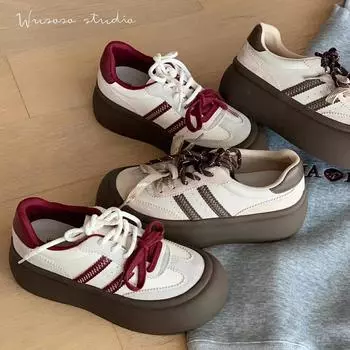 Женские элегантные дизайнерские туфли на шнуровке из вулканизированной стали, женские весенние новые плоские нескользящие кроссовки для улицы для студенток 35