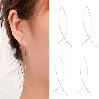 Женские элегантные длинные висячие серьги в форме рыбы, ювелирные изделия ручной работы золотой