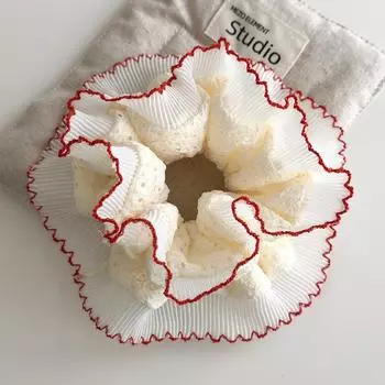 Женские элегантные двухслойные кружевные резинки для волос с плиссировкой, повязка на голову, милые резинки для волос, модная резинка для волос