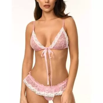 Женские элегантные кружевные комплекты нижнего белья с бабочкой S красный